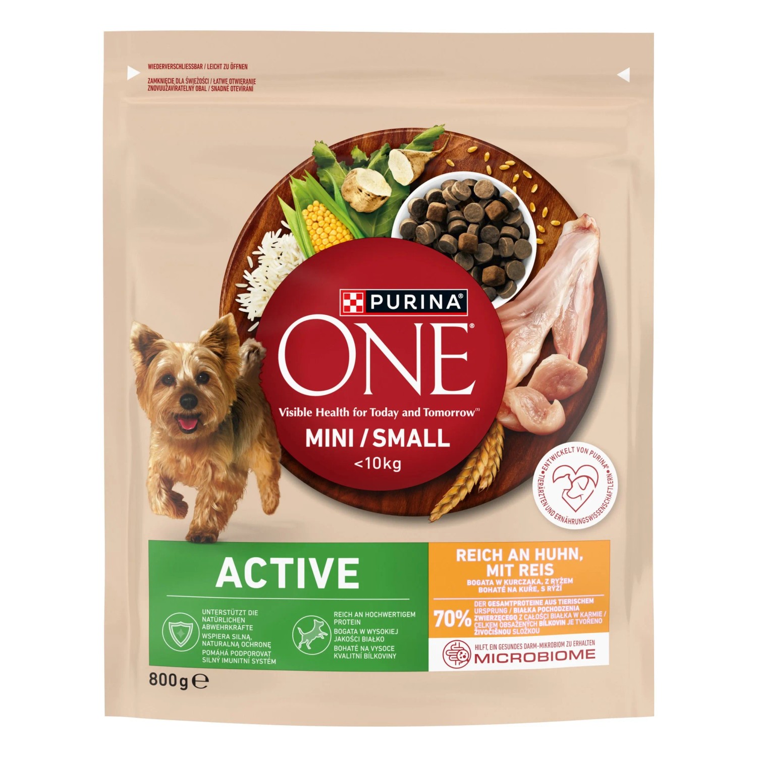 Purina One Granule Mini/Small Dog Active kuře s rýží 800 g