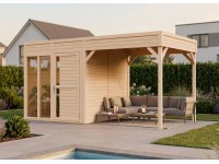 Bertilo Designový dřevěný domek Cubus 2 Poolhouse, přírodní, 449 x 234 cm