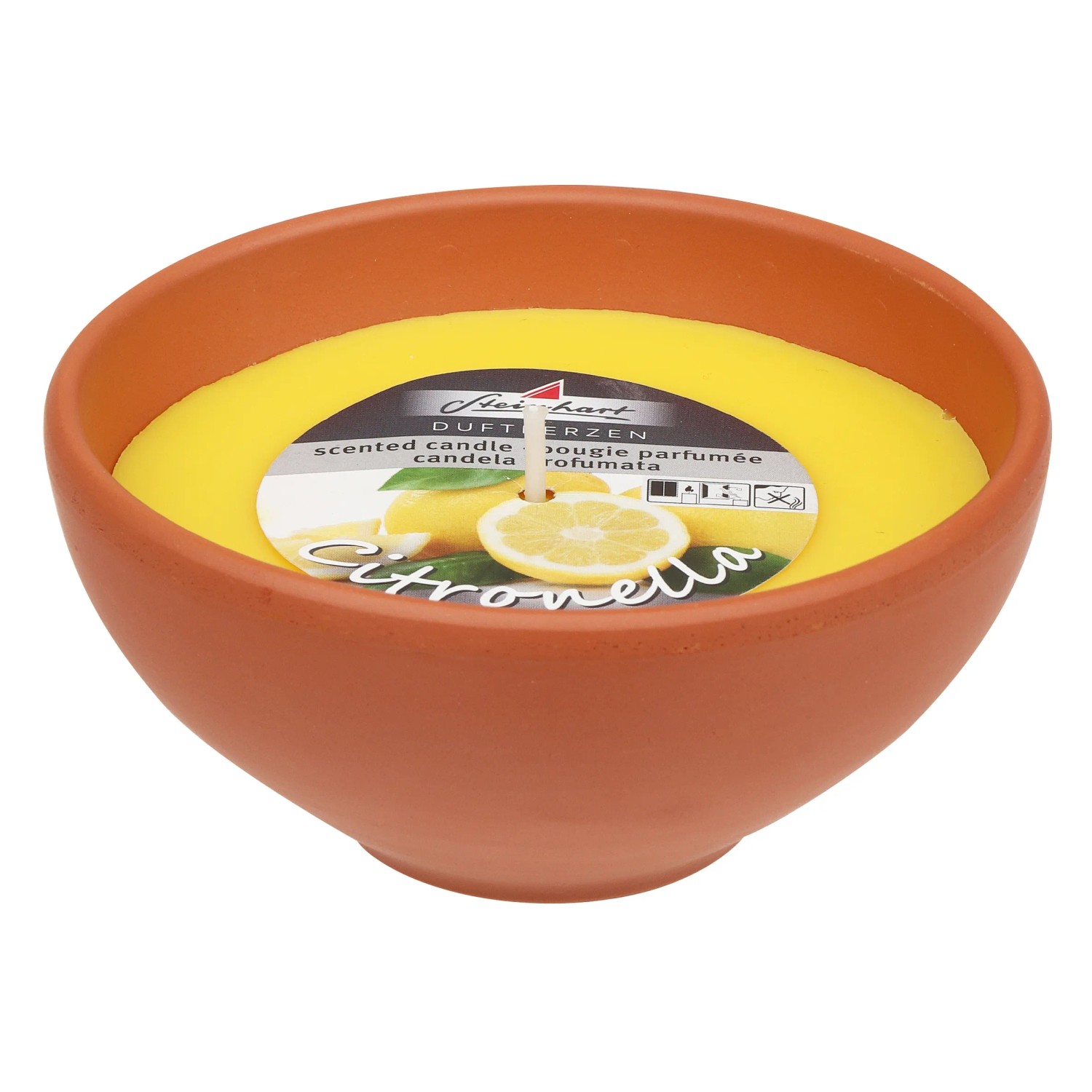 Steinhart Vonná svíčka Citronela v terakotové nádobě pr. 10,3 x 5 cm