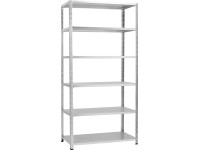 Kovový policový regál MEDIUM, pozinkováno, 100 x 200 x 50 cm