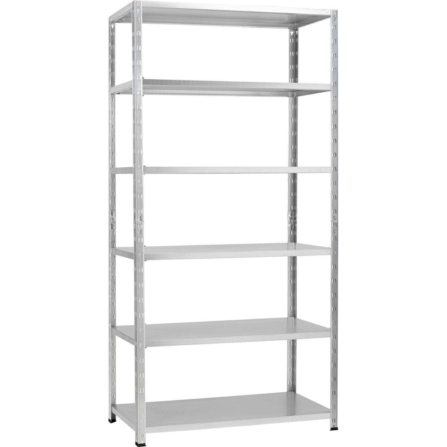 Kovový policový regál MEDIUM, pozinkováno, 100 x 200 x 50 cm