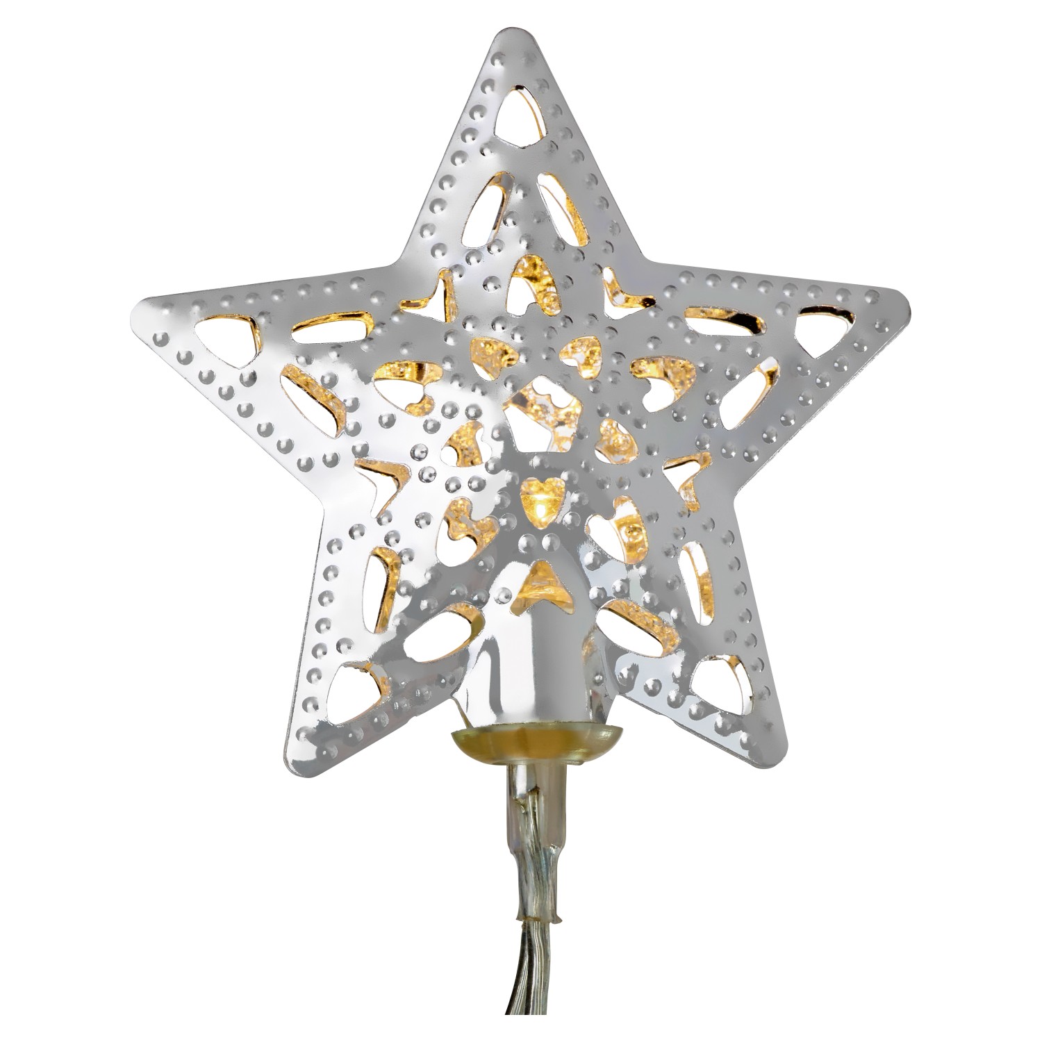 OBI LED světelný řetěz stříbrné hvězdy 10 LED teplá bílá