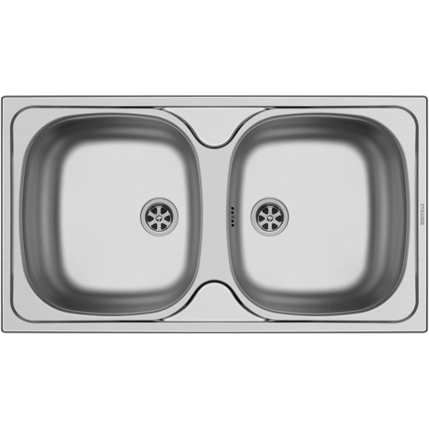 PYRAMIS Nerezový dřez E78 2B hladký, 78 x 43,5 cm (60 mm)