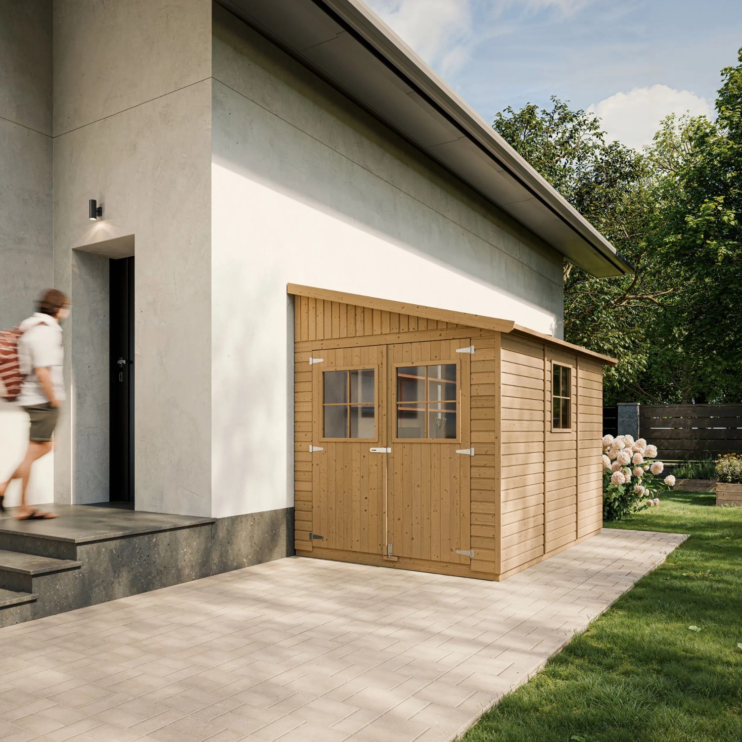 Timbela Dřevěný zahradní domek - přístavba M339 bez podlahy, 201 x 297 cm