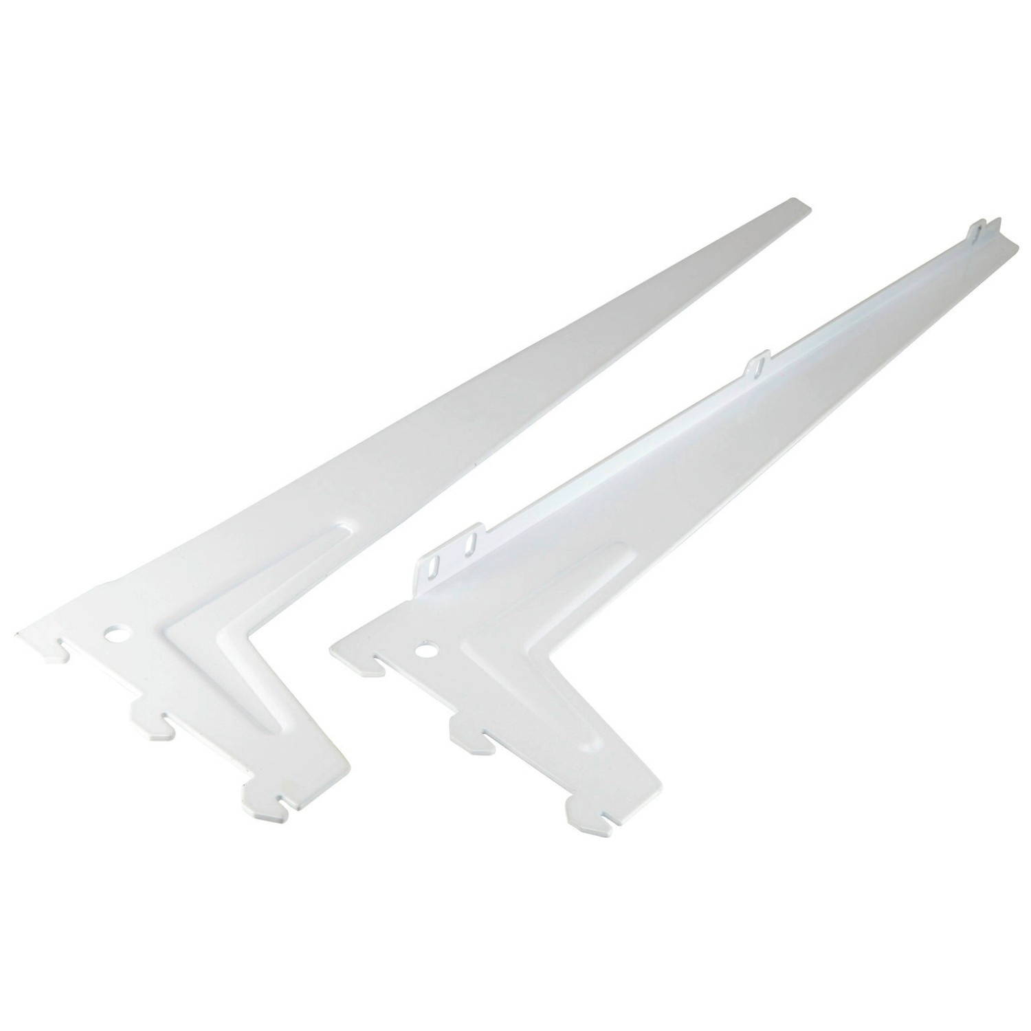Úhlový nosník s jedním otvorem bílý 48 cm, 1 pár
