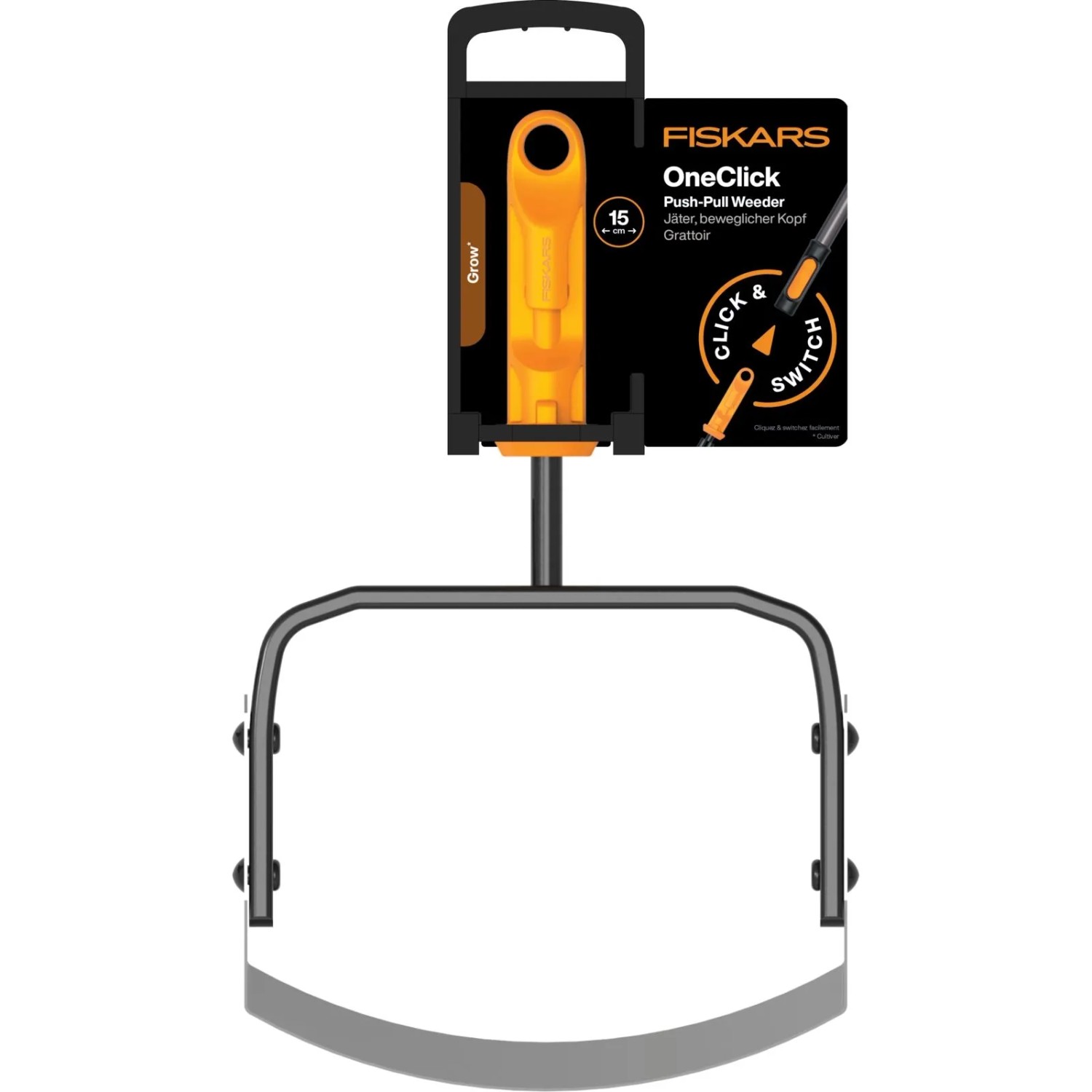 FISKARS Škrabka na plevel OneClick Grow 15 cm