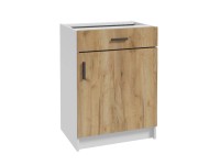 Deftrans Spodní kuchyňská skříňka Gold 1D1Z, zlatý dub/bílá, 60 x 82,5 x 46 cm