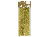 Vlnitá girlanda s hvězdami zlatá 300 cm