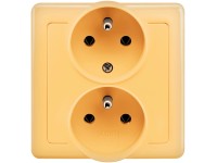 ABB Dvojitá zásuvka 2P + PE SWING, polozapuštěná, 16 A - 250 V, béžová ABB Dvojitá zásuvka 2P + PE SWING, polozapuštěná, 16 A - 250 V, béžová