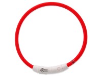 Dog Fantasy Goods LED nylonový obojek, vel. M/L, červený, 65 cm