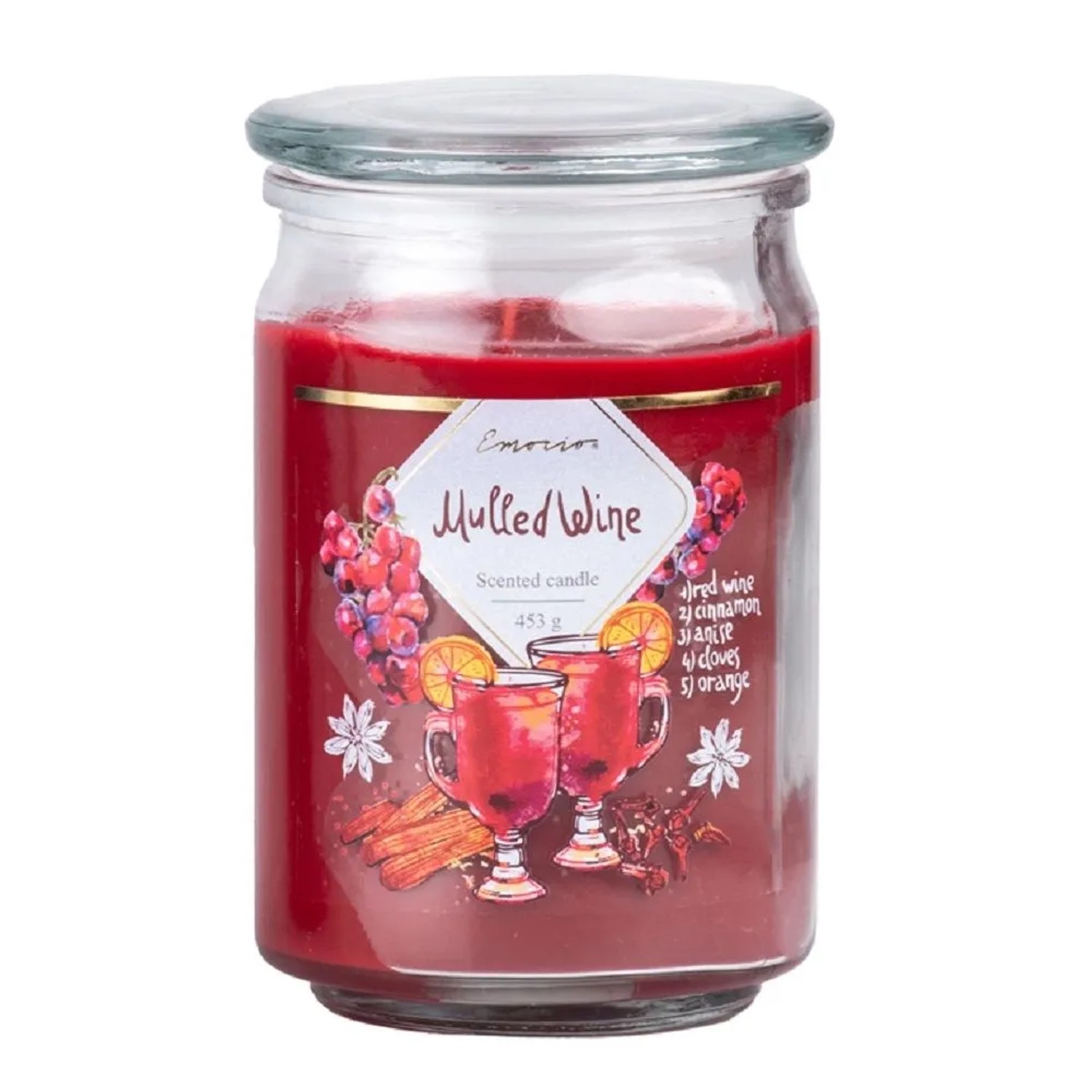 Svíčka se skleněným víčkem, Mulled Wine, 93 x 142 mm
