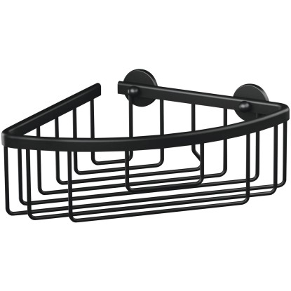 tesa Rohový košík do sprchy Aluxx, matná černá, 92 x 202 x 207 mm