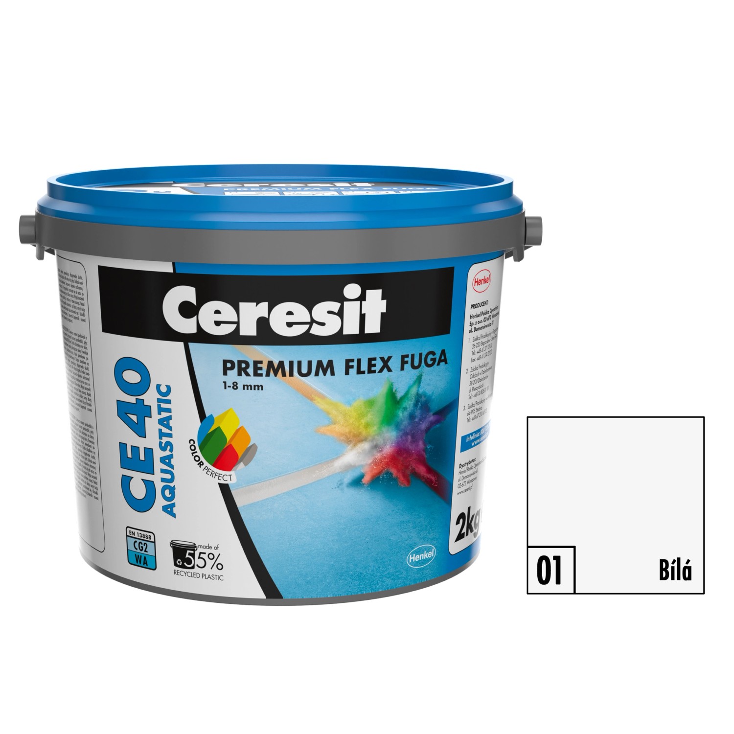 Ceresit Flexibilní spárovací hmota CE 40 Aquastatic Bílá, 2 kg