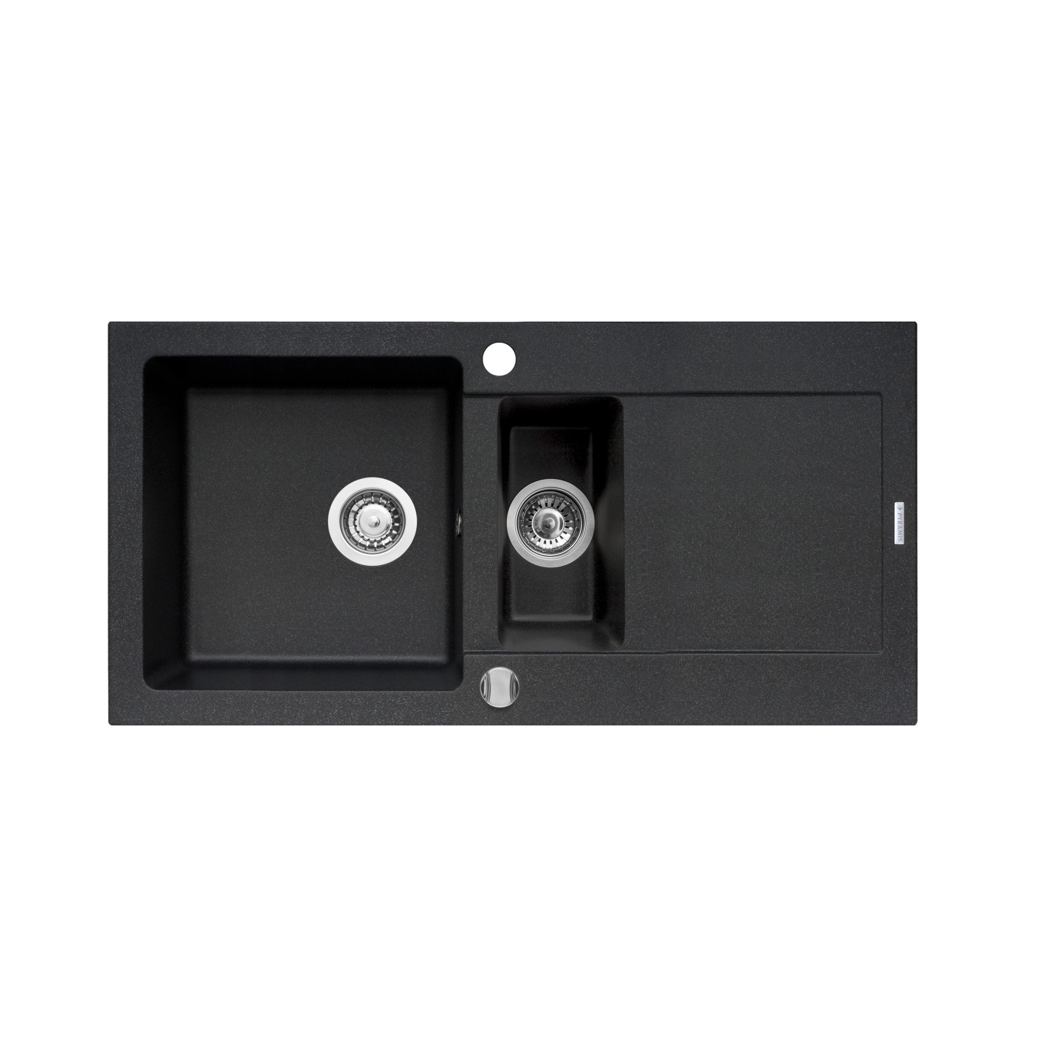 Pyramis Granitový dřez s odkapávačem Mido 1 1/2B 1D, black, 100 x 50 cm