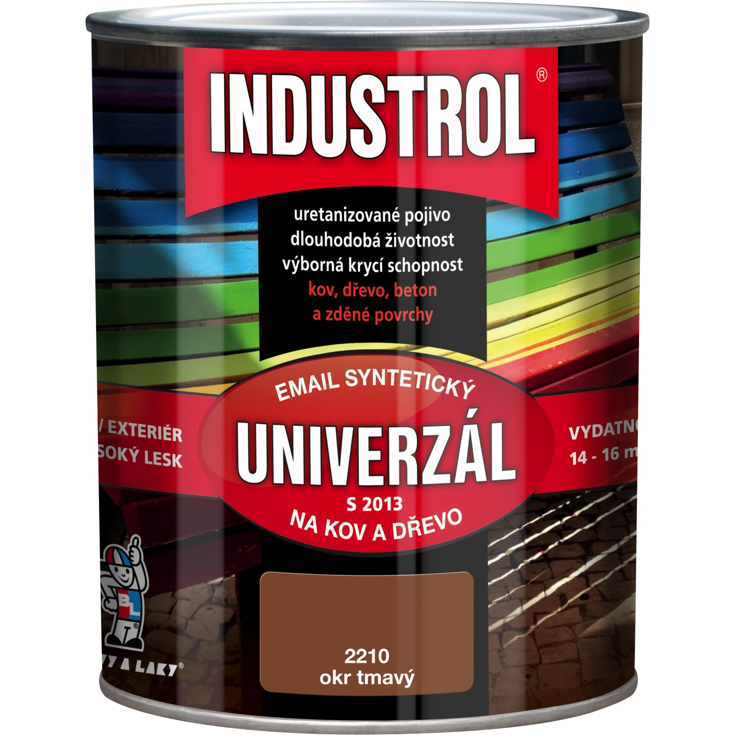INDUSTROL Email na kov a dřevo S2013 UNIVERZÁL 2210 tmavě okrová 750 ml