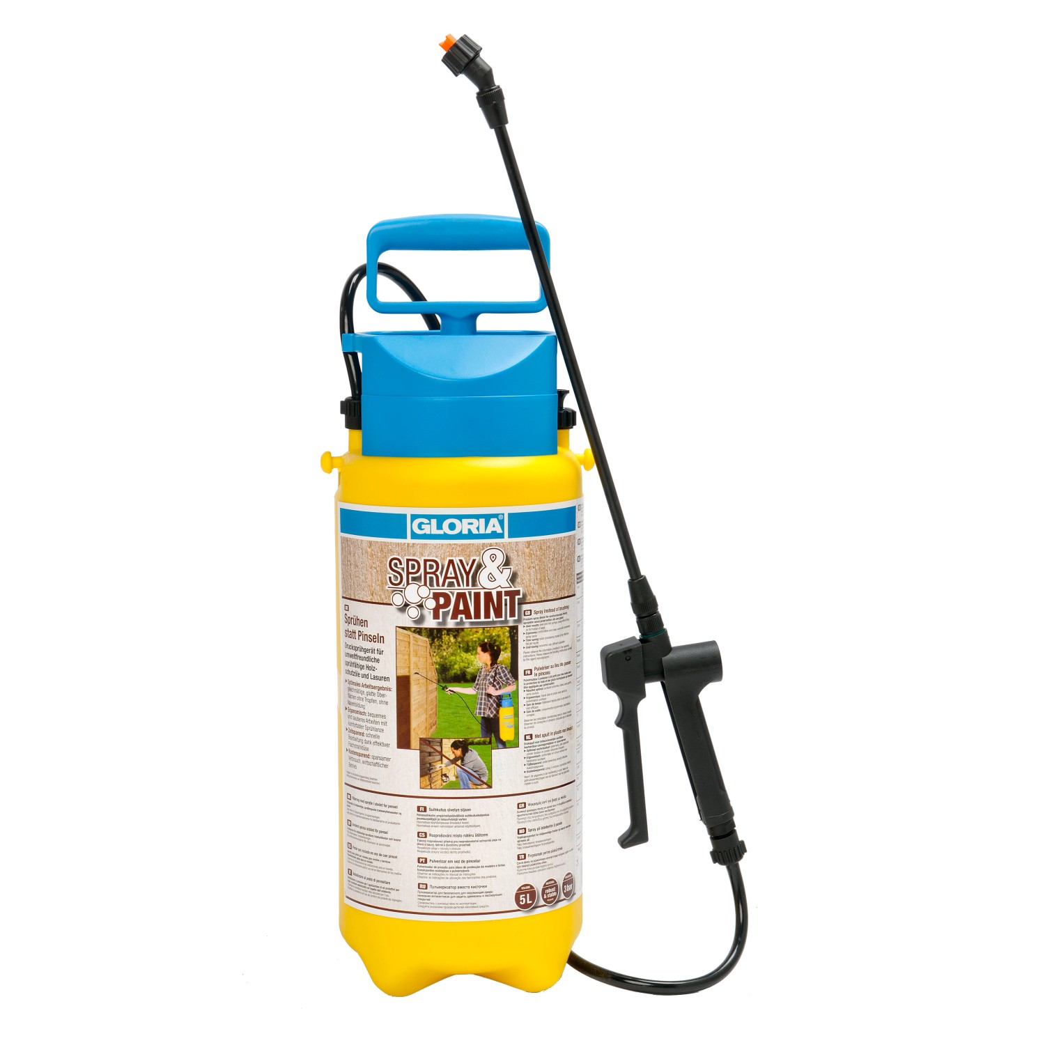 Gloria Tlakový postřikovač k nanášení lazur a olejů Spray&Paint, 3 bar, 5 l