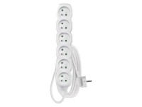 EMOS Prodlužovací kabel bílý, 6 zásuvek, max. 16 A/3680 W, 2 m