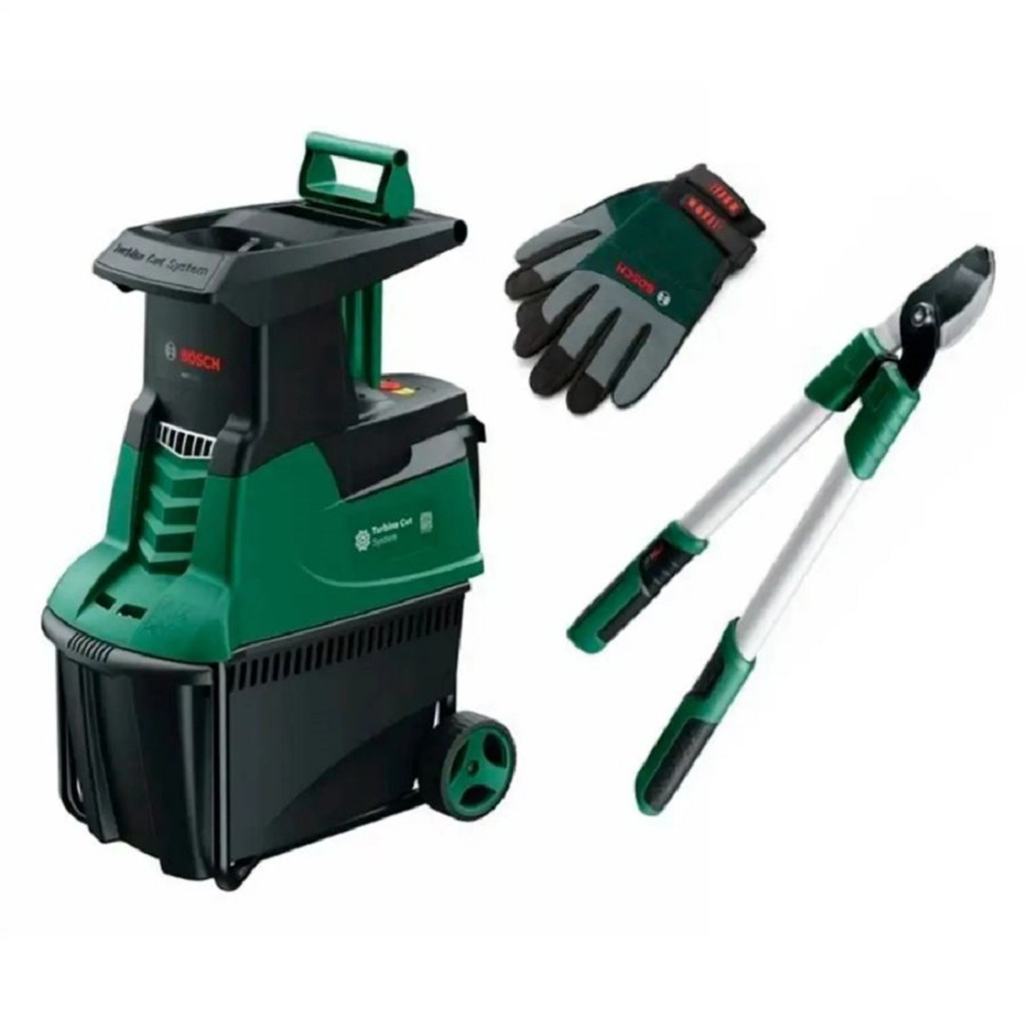 Bosch Zahradní drtič AXT 25 TC + rukavice + nůžky
