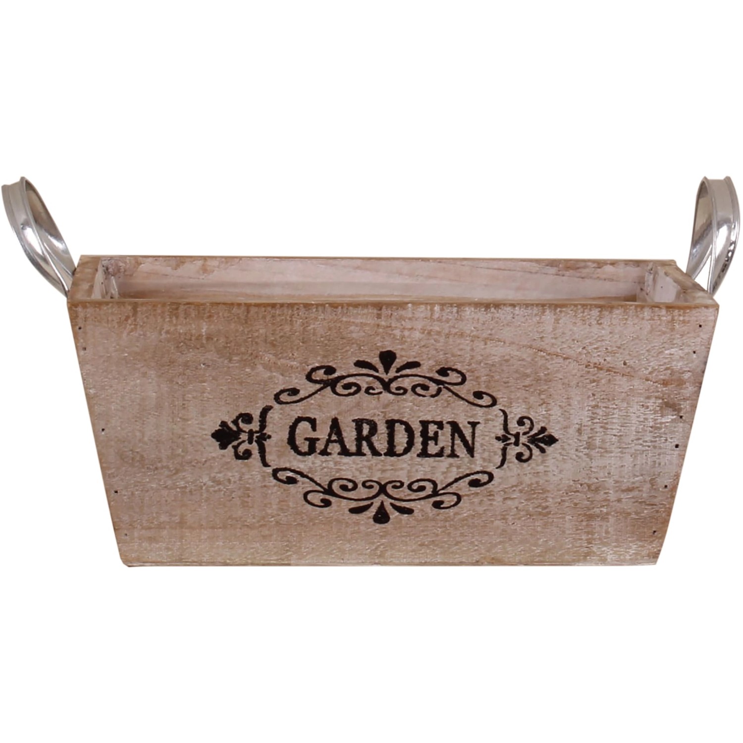 Dřevěná bedna "Home" s kovovými úchyty, hnědá, 26 x 16 x 11 cm