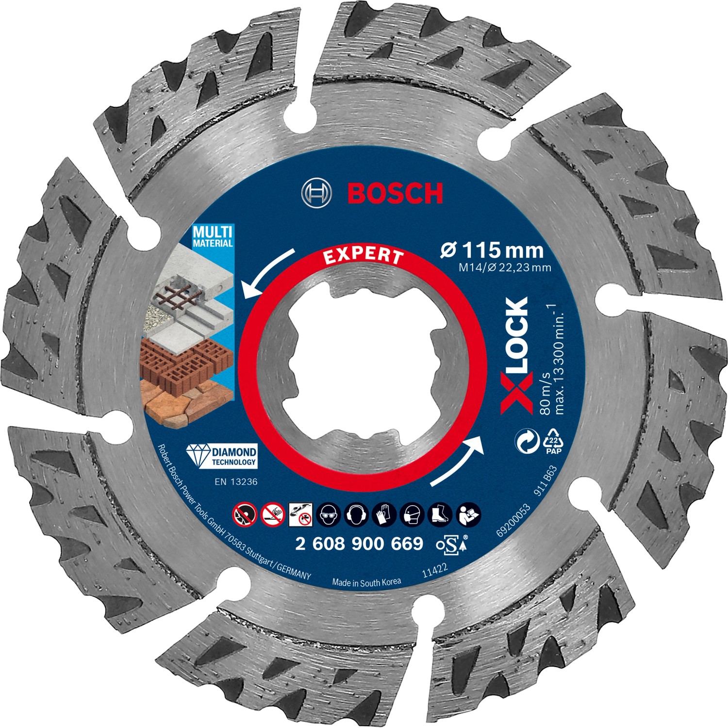 Bosch Diamantový dělicí kotouč X-LOCK Expert Multi Material, pr. 115 x 22,23 mm