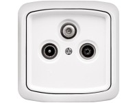 ABB Zásuvka TANGO 5011A-W0403 B - Radio/TV/SAT bílá  38 x 150 x 110 mm