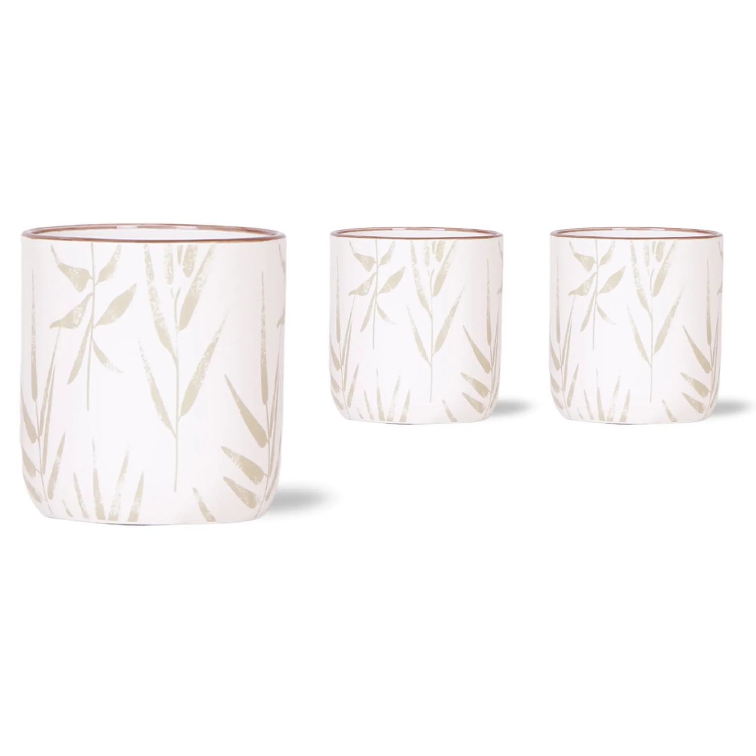 Keramický květináč Leaf bílozelený pr. 6 x 5 cm