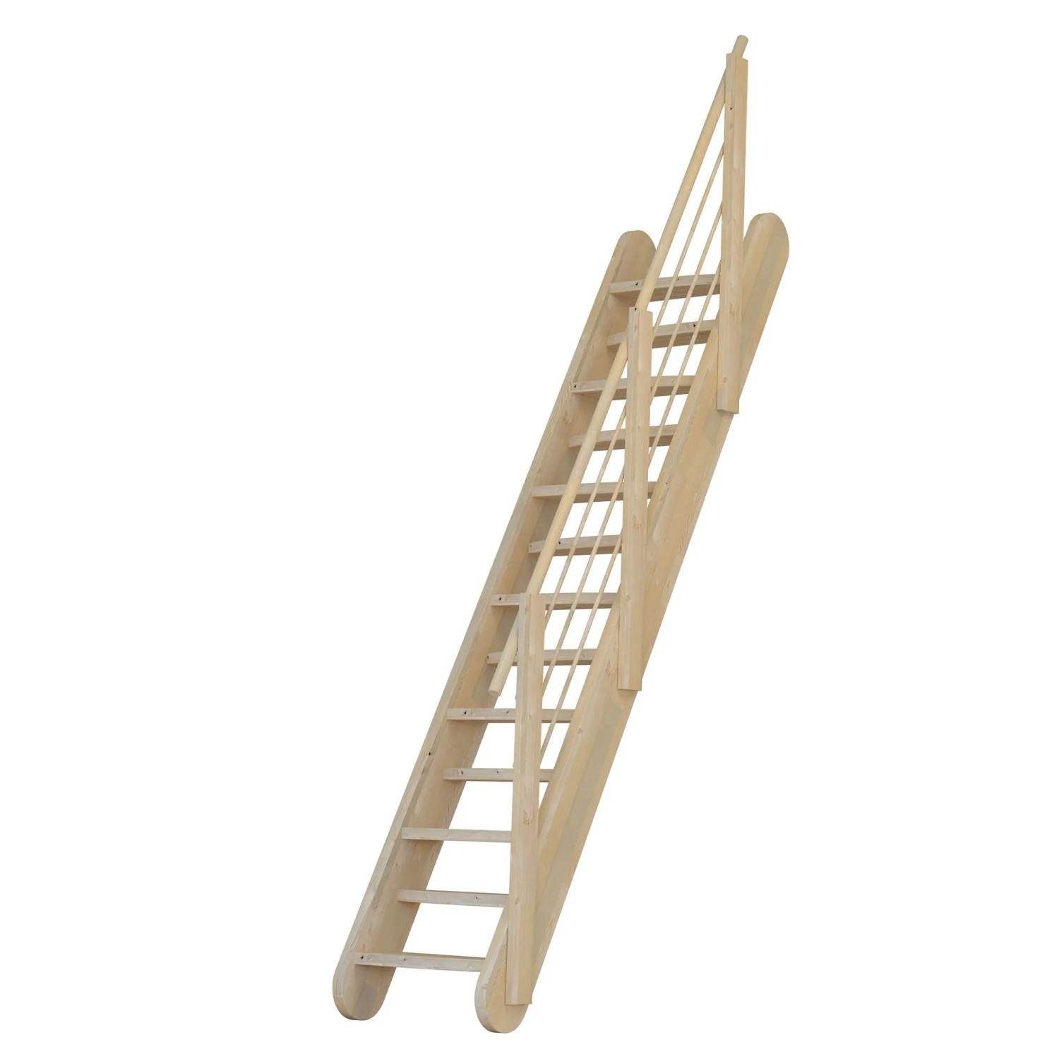 StarWood Schody Samos smrkové střídavé stupně dřevěné design. zábradlí