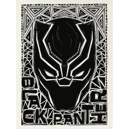 Komar Plakát Marvel Black Panther Lino-Cut Helmet 30 x 40 cm
