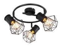 GLOBO Stropní svítidlo PRISKA černá E27 40 W pr. 285 x 190 mm