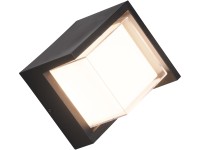 Reality LED venkovní nástěnné svítidlo Puno, 8 W, matné černé, 15 x 15 x 10 cm