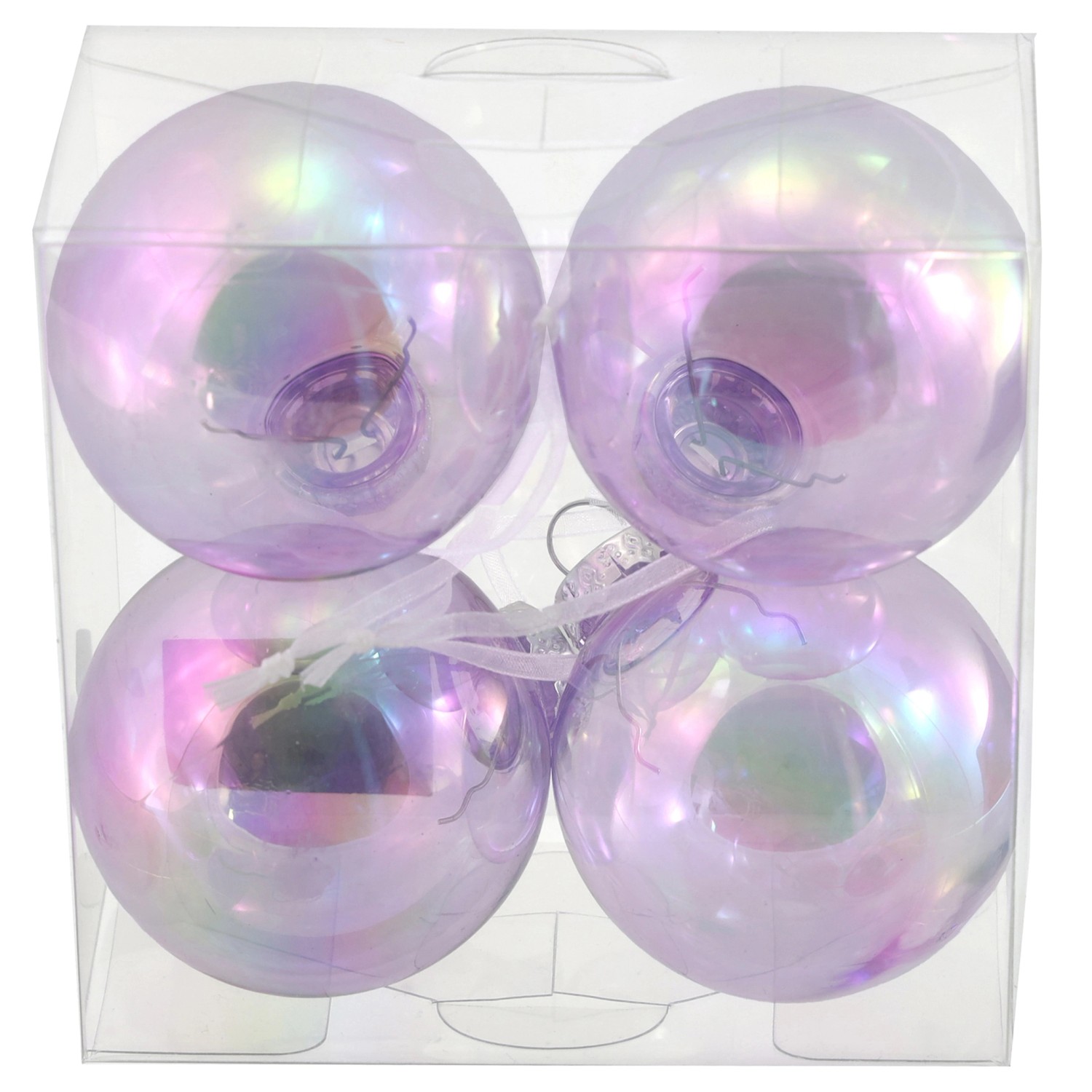 GEROMA Vánoční ozdoby koule akrylové druhové bílé pr. 6 cm, 4 ks