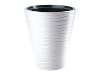 Obal na květináč SAHARA plastový, 30 x 34 cm, bílý matný