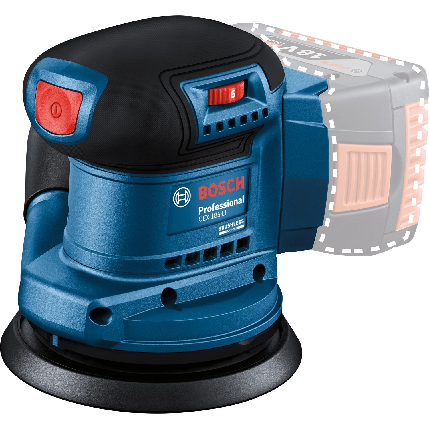 Bruska excentrická AKU Bosch GEX 185-LI (bez AKU)