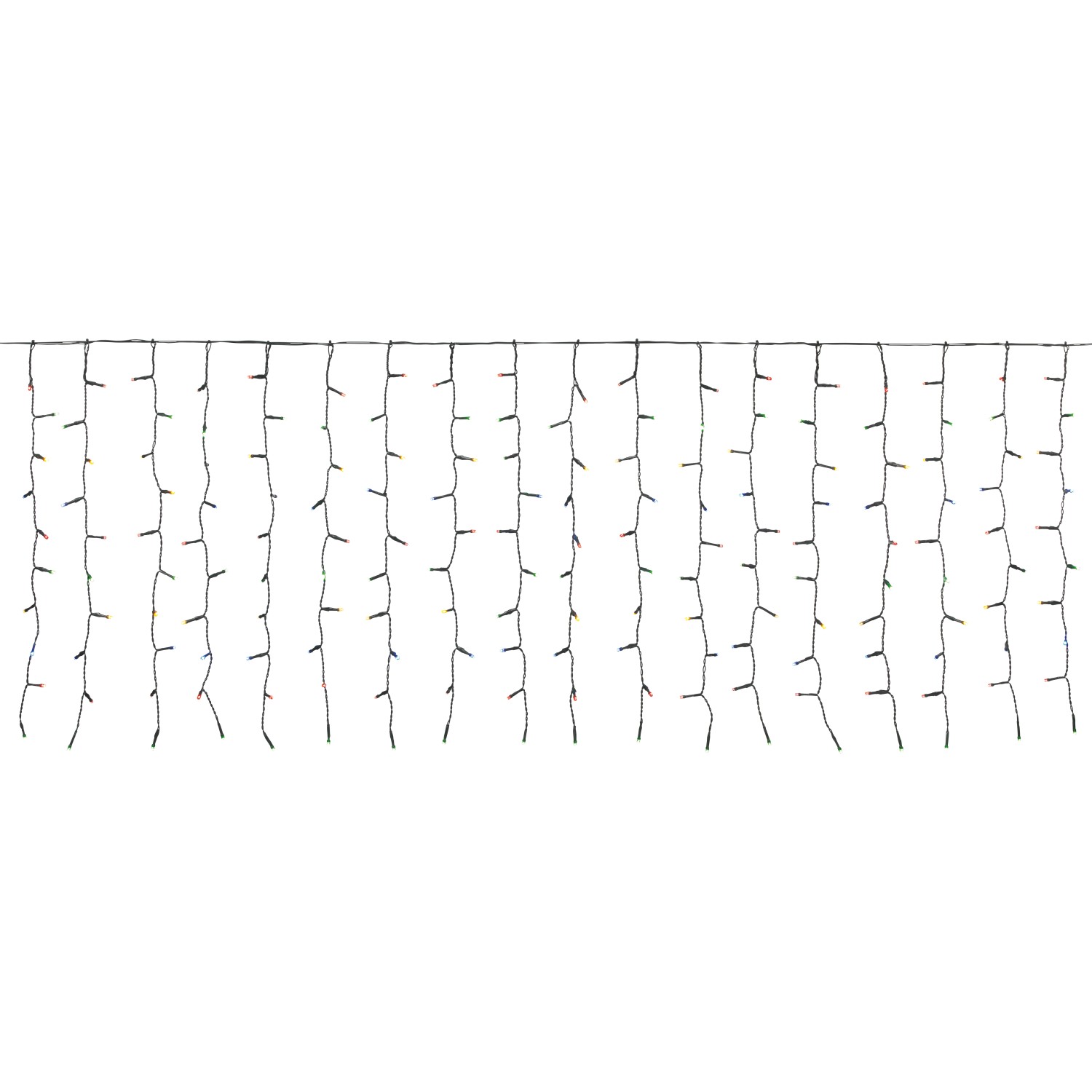 LED závěs 240 LED více barev, zelený kabel, 4,9 m