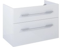 Maximus Skříňka pod umyvadlo Madrid, 2 zásuvky, bílá + stříbrné úchytky, 80 cm