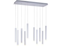 Just Light. Závěsné LED svítidlo Bruno, 3000K, 10x550lm, hliníková, 89 x 120 cm
