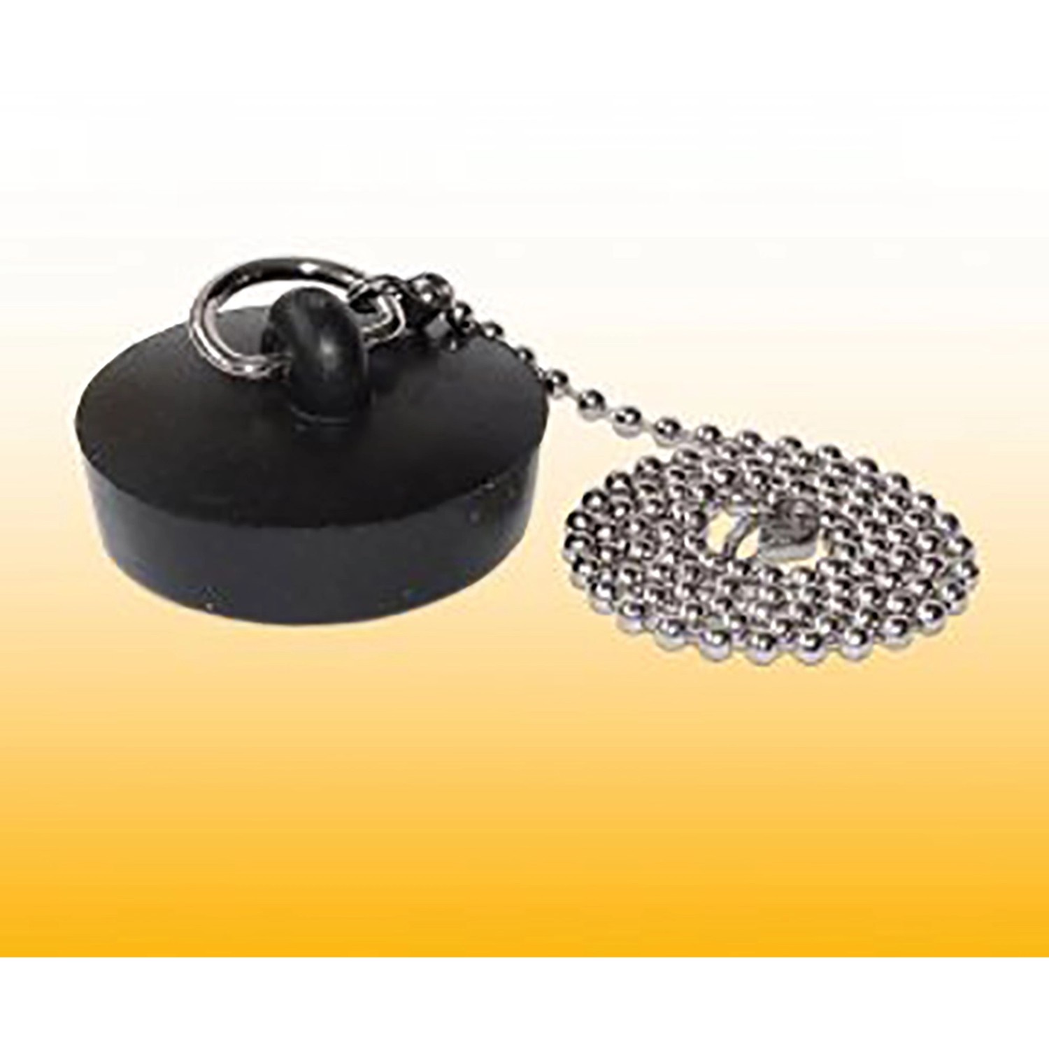 Vanový špunt pr. 46 mm s řetízkem, černá