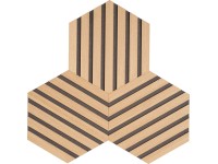 Denpanels Designový panel na stěny Hexagon, dub/černá, 3 ks
