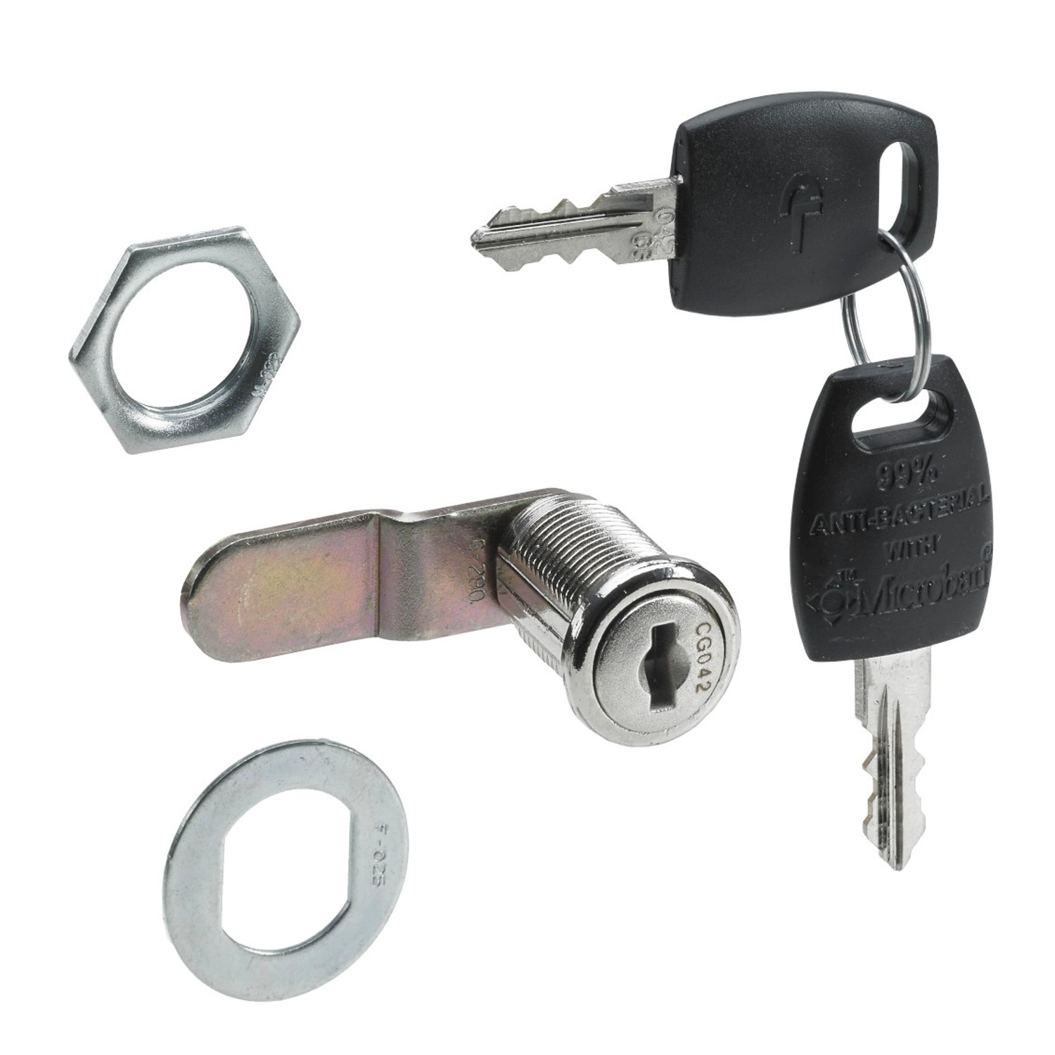 Hettich Nábytkový zámek s cylindrickou vložkou, 2 klíče, poniklovaný, 15 mm