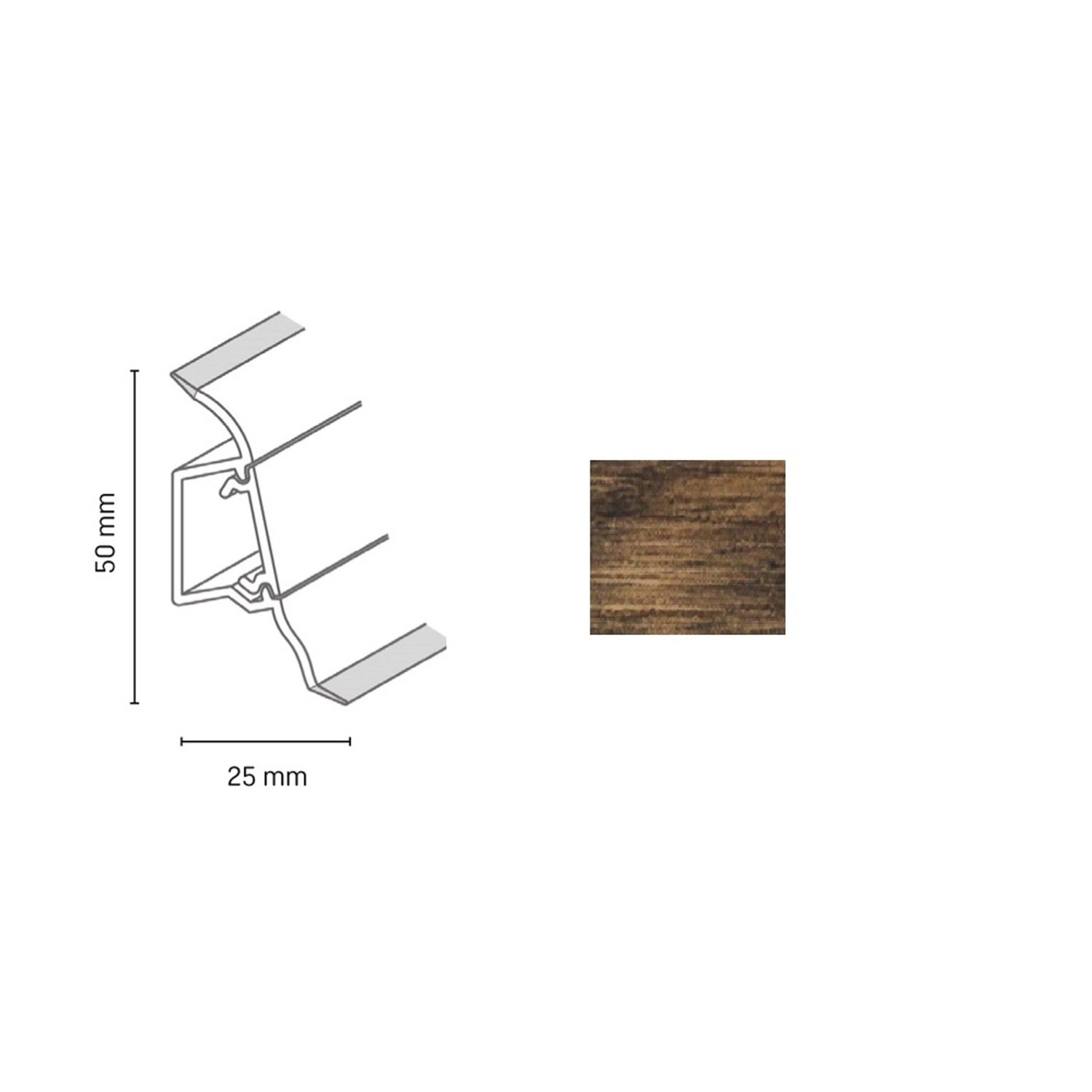 Döllken Profiles Lišta SLK 50 2133 dub cardamon 50 x 25 x 2500 mm
