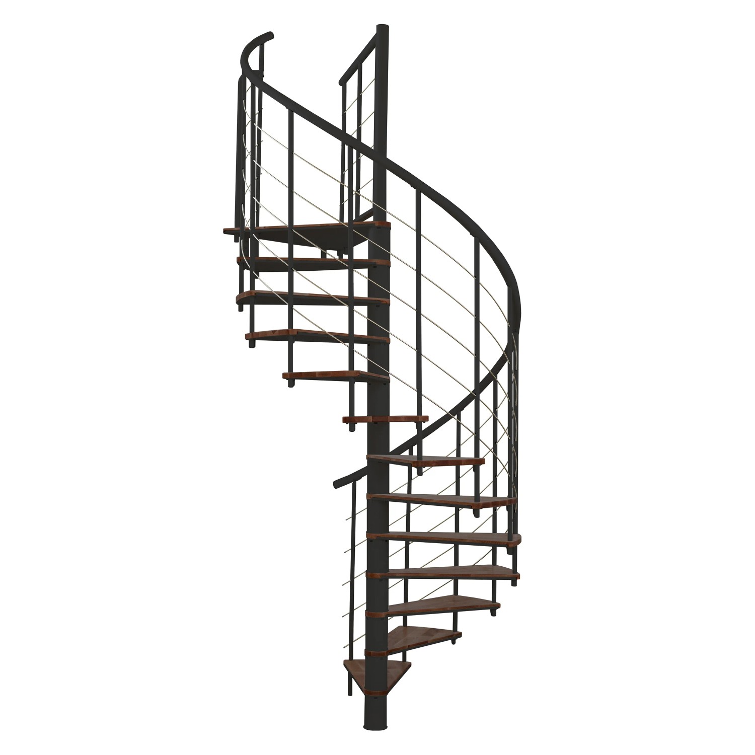 Minka STAIRS Kombinované točité schodiště Fusion ořech/černá pr. 160 cm