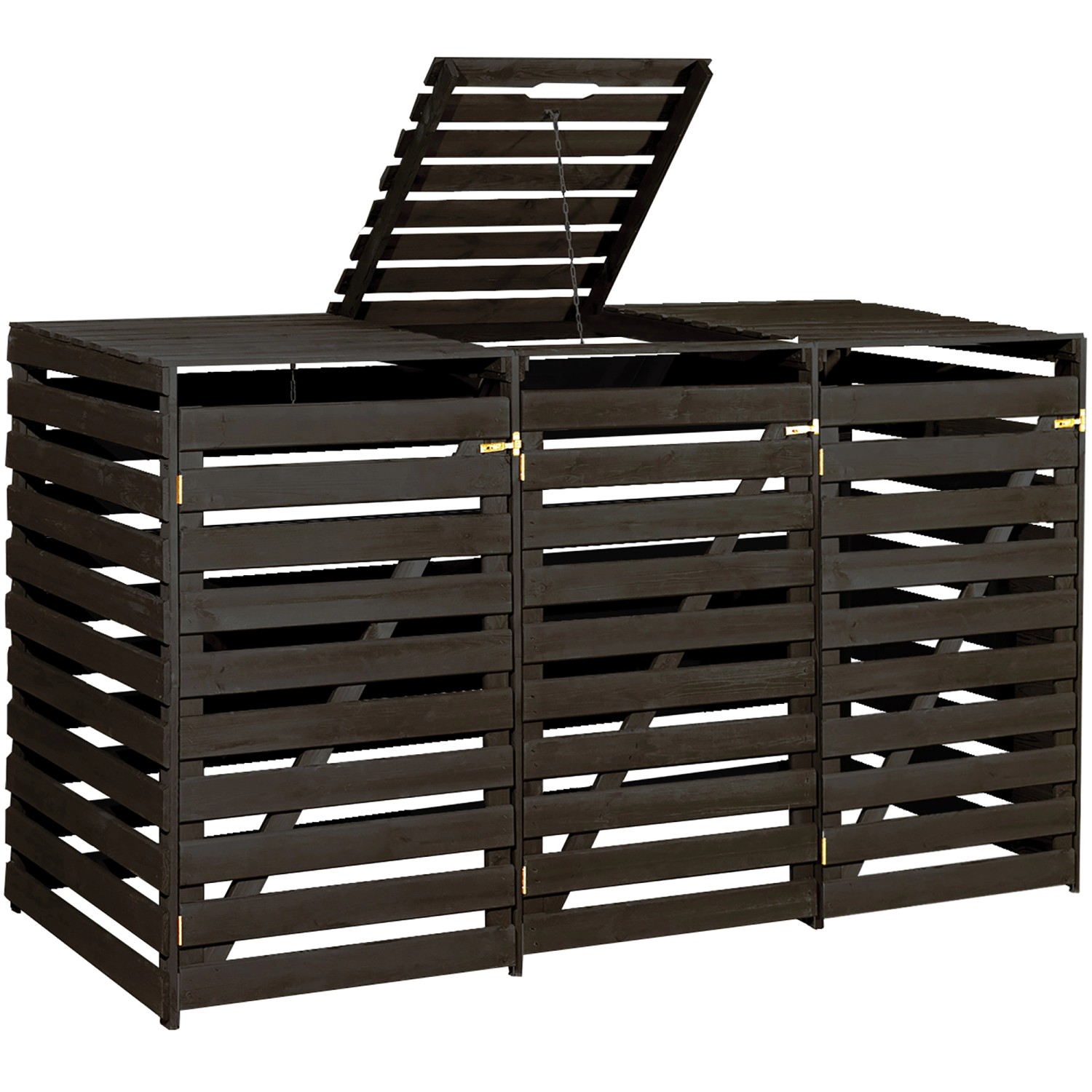 Weka Box na 3 popelnice, antracitovým, impregnovaný