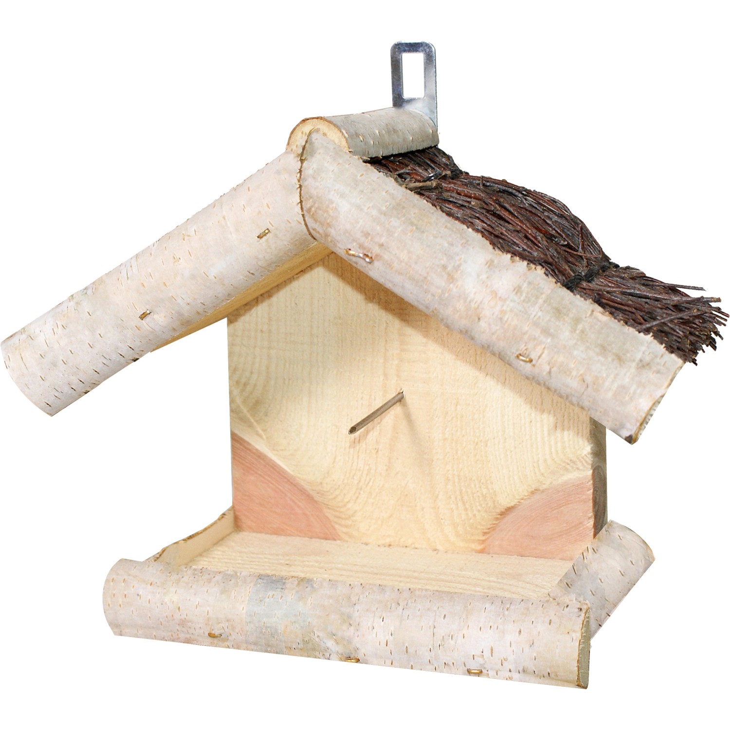 Krmítko pro ptáky s proutěnou střechou 9 cm x 19 cm