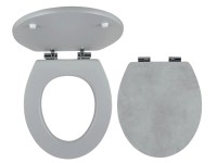 Ferro WC sedátko WC/SOFTSTONE1, MDF, kovové závěsy, světlý beton, oválné