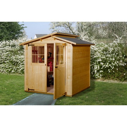 Weka Dřevěný zahradní domek 323 vel. 1, světlý dub, 198 x 148 cm