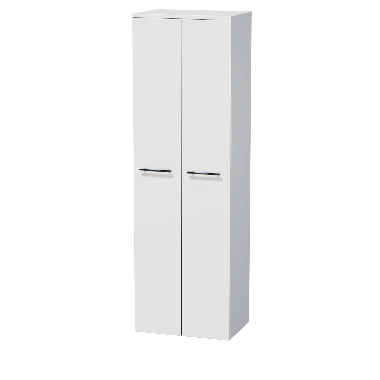 INTEDOOR Vysoká skříň BEE, úchyt chrom, 2 dveře, š. 50 cm, bílá lesk