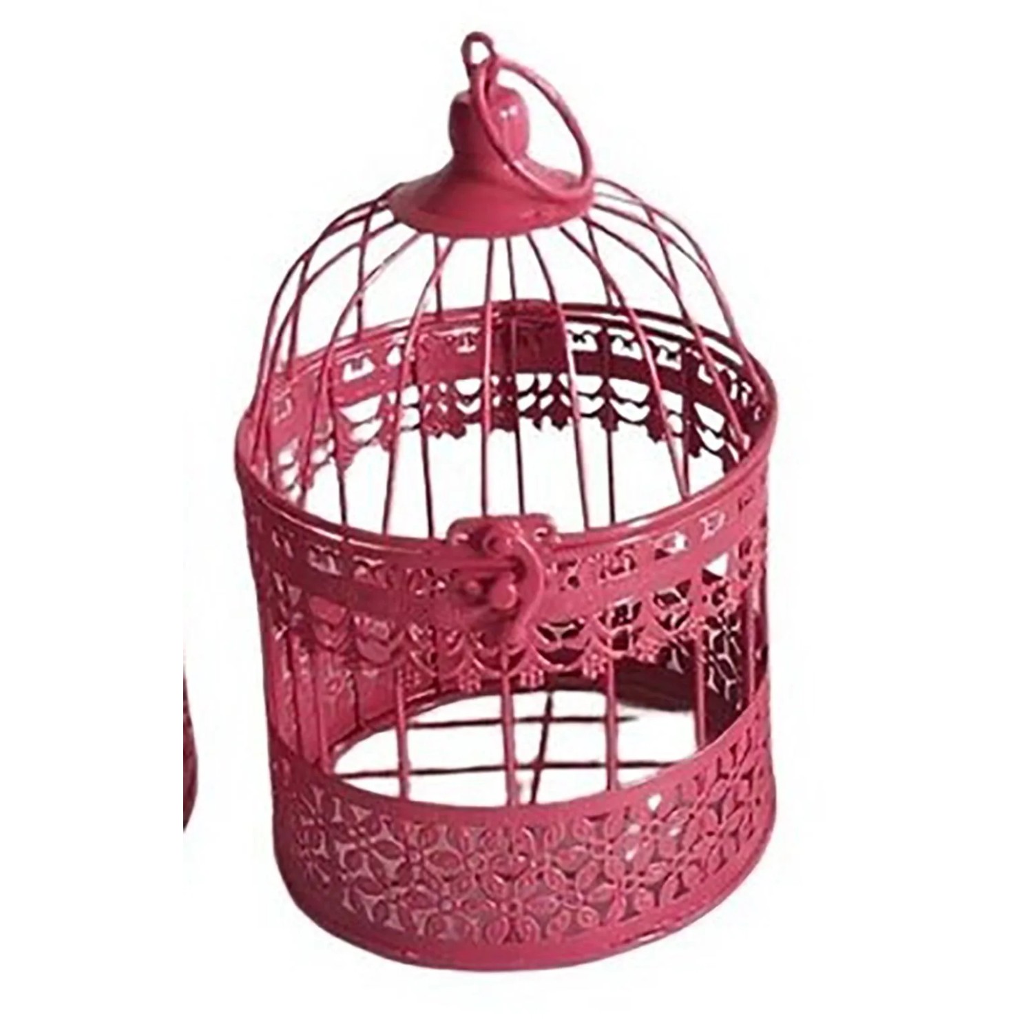 Boltze Dekorativní kovová ptačí klec Louisa L, růžová, pr. 19 x 32 cm