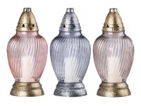 Hřbitovní lampa vč. náplně, různé barvy, 1 ks, 28 cm