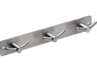 Hettich Věšáková lišta 3 háky, nerez, 260 x 35 mm