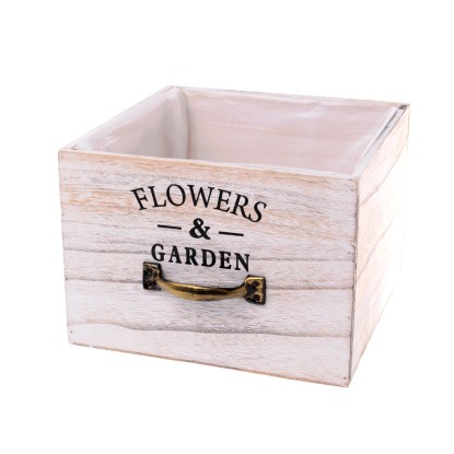 DRAGIMEX Dřevěný květináč Flowers & Garden 15 x 15 x 12 cm